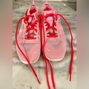 Nike pink tennis shoes, Nike Free style, size 6.5